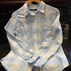 Lauren Ralph Lauren large 100% cotton button blouse.